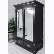 Large Black 2 Door Mirrored
