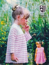 TWILLEYS Rare Vintage Crochet Pattern 6171 Baby/Child's Dresses 22-26" Lystwist