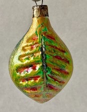 Vintage Soviet Hand painted Glass Christmas fruit bauble 
