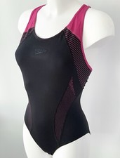 Speedo Endurance Black Pink Swimsuit UK 12 34”