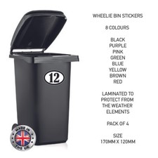 4 x Wheelie Bin Number Rubbish