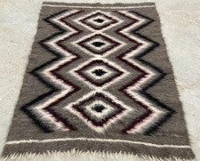 Vintage Handmade Traditional Navajo Diamond Woolen Kilim Floor Rug 188x131 cm
