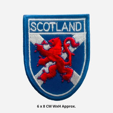 Scottish Saltire Lion Rampant Scotland Flag Patch Embroidered Iron/Sew On N-642