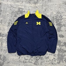 Vintage MICHIGAN WOLVERINE Hockey team Fleece Nylon Navy Full Zip Jacket