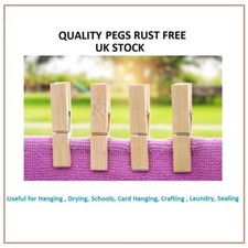 RUST FREE Wooden clothes pegs Strong Wind proof Quality washing line peg laundry