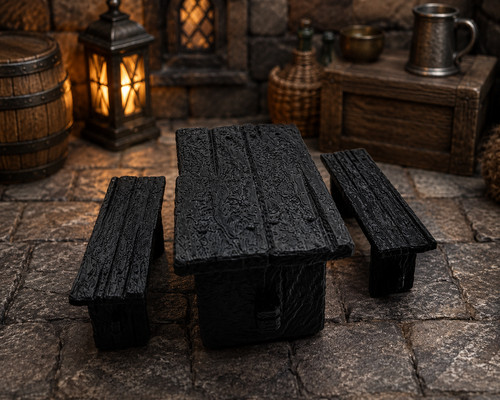 Doll house rustic table - rustic, and