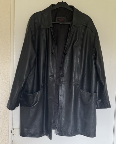 Vintage black leather coat - vintage,