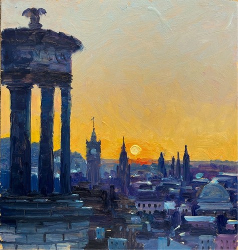 Edinburgh sunset viewed from - viewed,