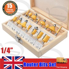 15Pcs 1/4 Inch Shank Carbide