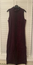 Next Tall Maroon Fitted Dress Size 14