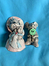 RARE Pendelfin Mice – Mother Mouse & Lollipop – Vintage 1960s Black Label