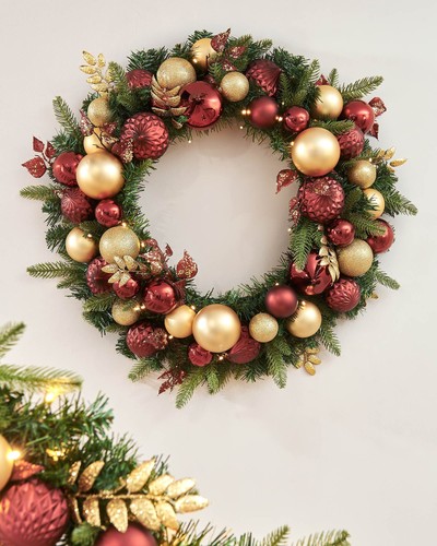 76cm pre lit bauble - bauble, wreath