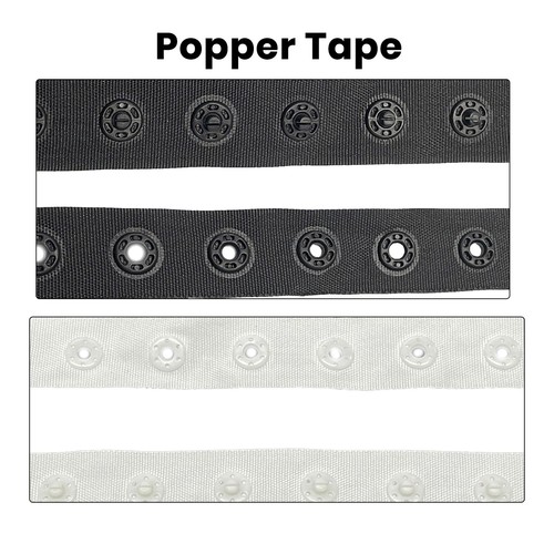 Popper tape white - popper, black