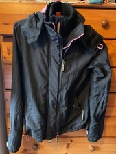 Superdry Jacket Ladies Size Small , Black with Pink Lining