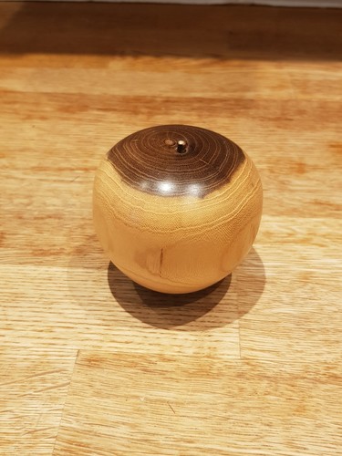 Hand turned solid - wooden, apple