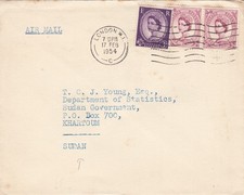 GB 1954 QEII Airmail Cover