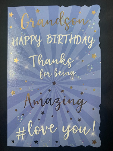 Grandson birthday card stars - grandson, card,