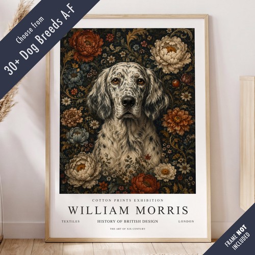 William morris style dog - william,