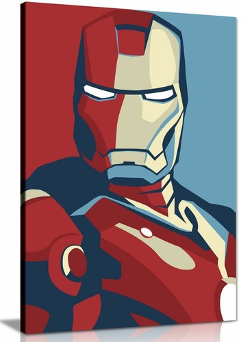 Iron man retro - pop, canvas