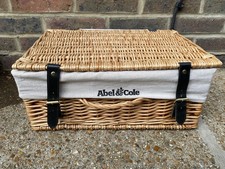 Abel & Cole Wicker Chest Hamper Storage Gift Picnic Basket F&M