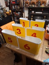 Joblot 6 Shell PLC Petrol Gas Station Petrol Pumps Metal Flange Sign Numbers 1-6