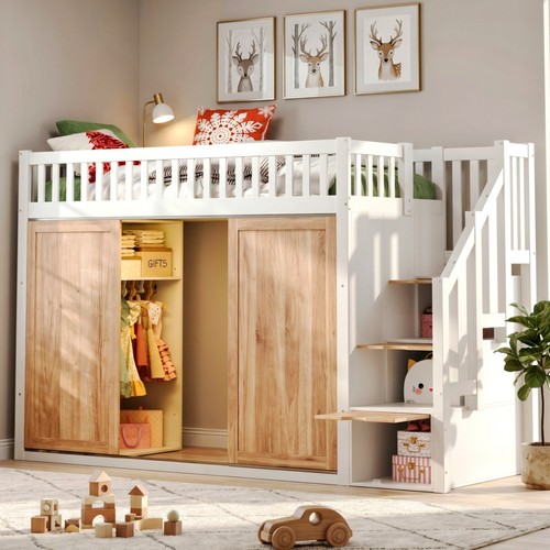 Wooden loft bed 3ft single - 3ft,