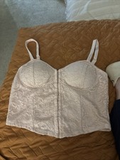 Vtg Y2k Moa Moa baby pink lace