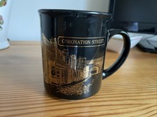 Coronation Street 30th Anniversary Mug Black & Gold Vintage Soap Opera 1990