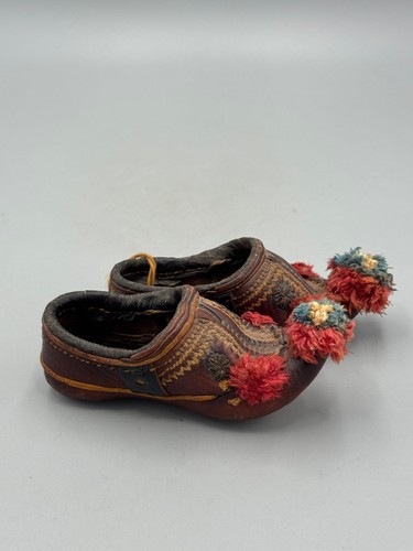 Pair antique folk leather - pair,