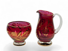 Vintage Cranberry Glass Sugar