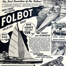 Folbot Folding Boat 1953 Advertisement Vintage Kayak Sailboats Fishing DWDD20