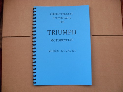 Triumph pre war parts - book, for