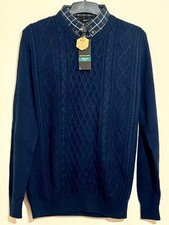 NEXT Mock Jumper Shirt Mens Sweater Insert Rugby Oxford Crew T-Shirt SMALL NEW!