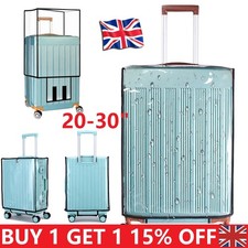 UK Clear PVC Waterproof Luggage Cover Trolley Suitcase Protector 18"-32" Travel