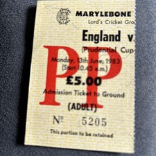 CRICKET TICKET stub - LORDS
