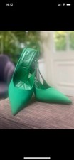 Woman’s Zara Green Heeled Slingback Back Shoes Size 6