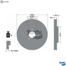 2x BRAKE DISC BDS1707HC FOR