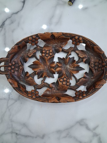 Antique black forset carved - black,