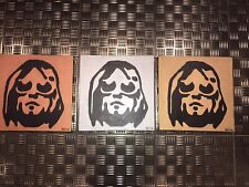 Kurt Cobain Pop art Trio 3 X acrylic paintings 12”box canvas By Brighton Artist