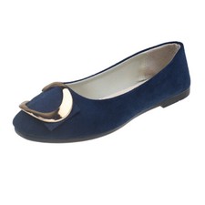 Womens Ballet Ballerina Dolly Pumps Ladies Flat Slip On Loafers Suede Shoes Size