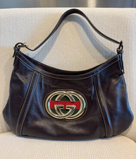 Gucci britt brown leather hobo - brown,
