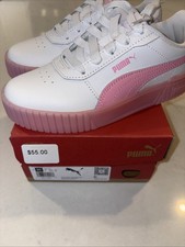 PUMA Carina 2.0 Jelly Bean Lace Up Toddler Girls 3C White Casual Shoes New