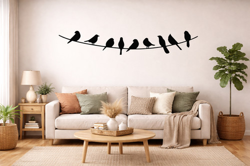 Birds sitting line - birds, a
