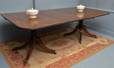 George III Mahogany Twin Pedestal Extending Dining Table