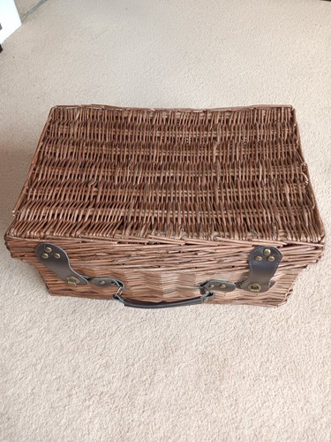 Wicker picnic basket with - basket,
