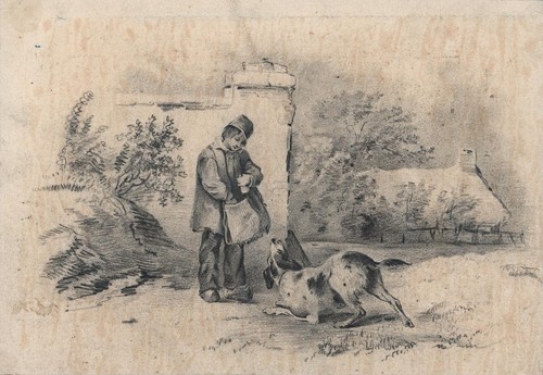 Antique pencil drawing - drawing,