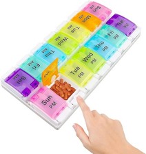 Pill Box Tablet Week Medicine Organiser Storage Dispenser 7 Day 2 Times AM PM