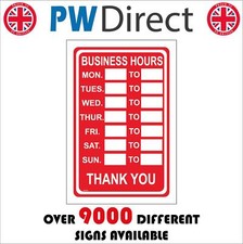 GE334 BUSINESS HOURS SIGN TEA