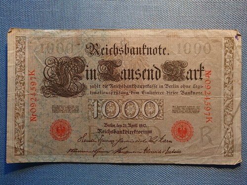 Old reichsbanknote banknote - old,