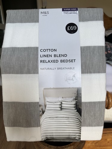 Linen mix superking duvet - m&s,